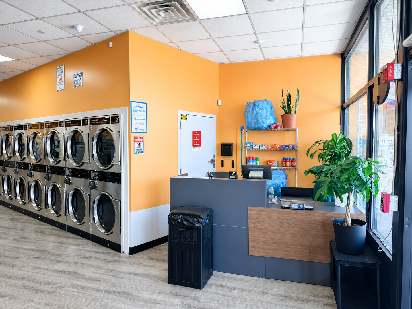 Friendly service counter at Stoughton 1804 Laundromat