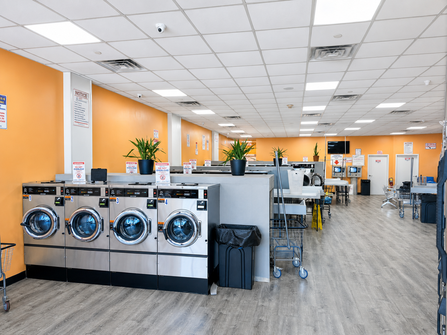 Front-loading washers and folding stations